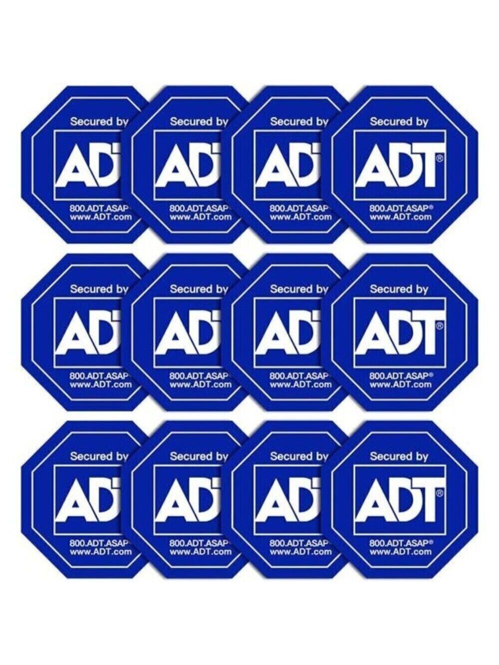 ADT Stickers 12 Pack Security Camera HD Printed Waterproof Window Yard Sign NEW